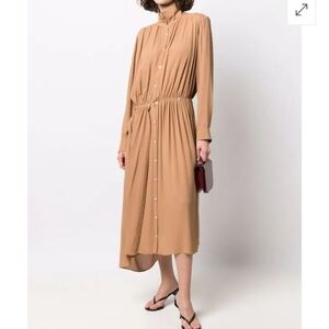 Lemaire Pleated Shirt Dress Caramel Size 34 US 4